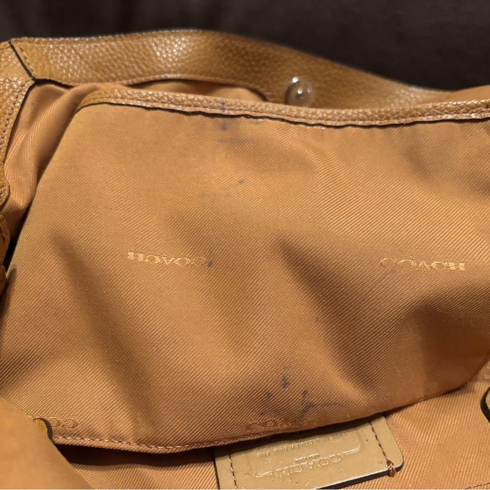 Coach Tan Edie Leather Shoulder Bag - Picture 3 of 10